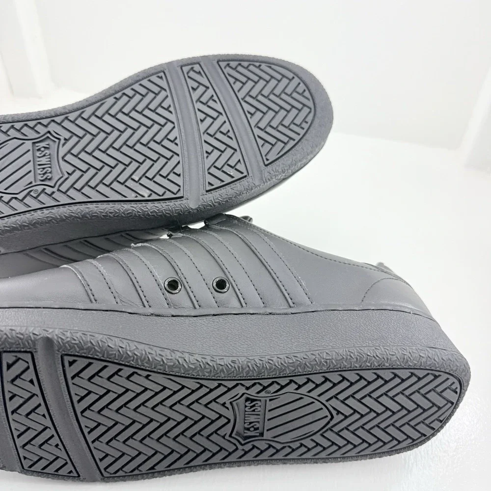 K-Swiss 07321-001-XW Low Sneakers Mens 11 XW Black Leather Extra Wide Shoes